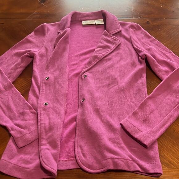 Worthington Woman Size Small Raspberry Knit Blazer Jacket Snaps Office - Picture 7 of 9